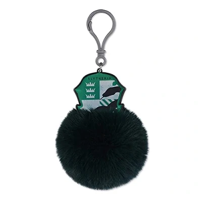 Image of Pyramid International HARRY POTTER Slytherin Keyring or Bag Charm with Pom Official Merchandise