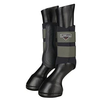 Image of LeMieux Grafter Brushing Horse Boots Pair in Oak Highly Durable, Soft, Lightweight &amp; Breathable Equestrian Protection Footwear X Large