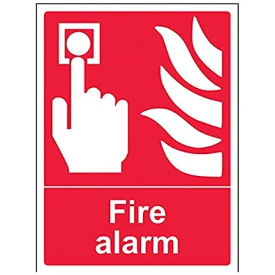 Image of V Safety Fire Alarm Sign 150mm x 200mm Self Adhesive Vinyl