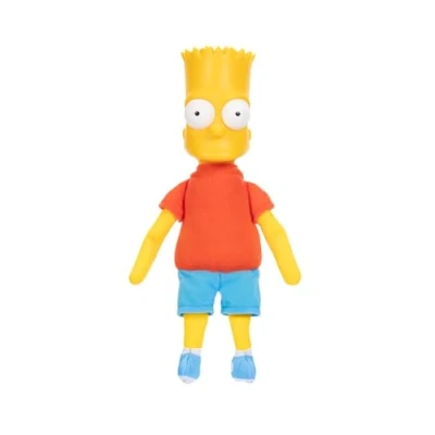 Image of Shelf Talkers The Simpsons Bart Simpson by JAKKS Pacific, with 20 Iconic Character Inspired Phrases, Batteries Included, Soft Plush Material, Collectible