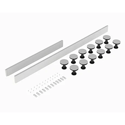 Image of Hudson Reed Leg Set nuie LEG4W Modern Bathroom Easy Plumb &amp; Plinth, 1300 1800mm Rectangular Walk in &#039;Pearlstone Matrix&#039; Shower Tray, 1200mm 1800mm, Gloss White
