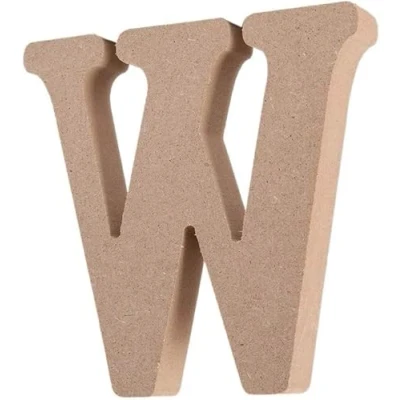 Image of Wooden MDF Letter W Size 13cm Tall Free Standing Letters for Arts &amp; Crafts Personalized Name Decor