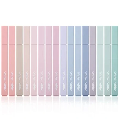 Image of Mr. Pen Aesthetic Highlighters, 16 pcs, Chisel Tip, Morandi Colors, No Bleed Bible Highlighter Pastel, Assorted Cute