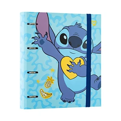 Image of Grupo Erik Disney Stitch Tropical 4 Ring Binder Premium A4 Folders 10.6 x 12.6 inches 27 32 cm Ringbinder Gifts