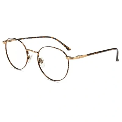 Image of Firmoo Blue Light Blocking Reading Glasses 2.0 Women Men Tortoise Shell, Round Metal Frame Computer Anti Glare Eyestrain, Tinted Reduce Headache, Sore Eye