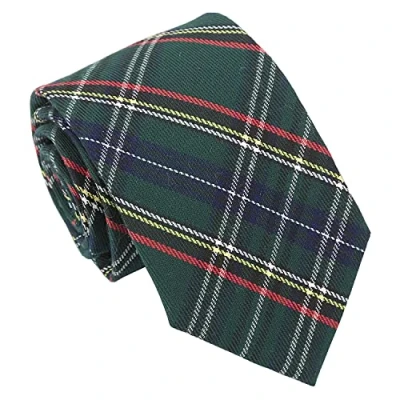 Image of DQT Men&#039;s Tartan Plaid Formal Casual Patterned Classic Tie Green