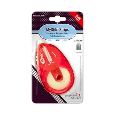 Image of SCRAPBOOK ADHESIVES BY 3L MyStik Permanent Strips Refill, White, 10M x 8mm