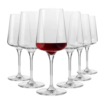 Image of Krosno Red Wine Glasses Large Glass Elegant Design Set of 6 500 ML Infinity Collection Tasting White Ideal for Home, Restaurant &amp; Party Dishwasher Safe