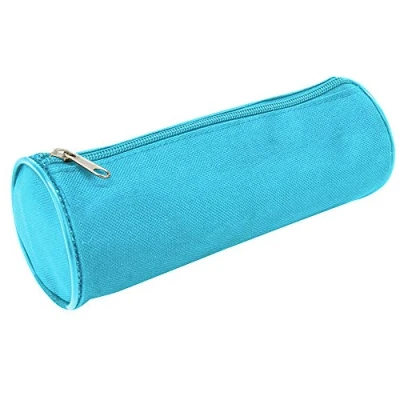 Image of Waytex 931283 Pencil Case Round 21 cm Diameter 7.5 Textile Sky Blue Plain