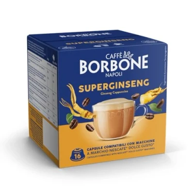 Image of CAFFÈ BORBONE SuperGinseng Coffee with Ginseng 64 capsules (4 packs of 16) Compatible Nescafè* Dolce Gusto* Machines