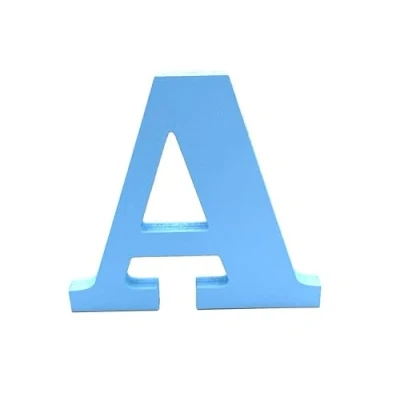 Image of Blue Wooden MDF Letter A Size 13cm Tall Free Standing Letters for Arts &amp; Crafts Personalized Name Decor