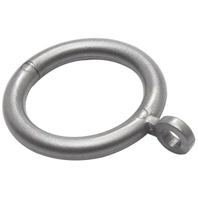 Image of Merriway BH03246 (24 Pcs) Plastic Curtain Drapery Pole Rod Rings with Fixed Eye, Inner Diameter 28mm (1.1/4 inch) Outer 40mm (1.1/2 Grey Pack of 24 Pieces