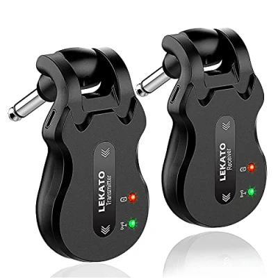 Image of LEKATO Wireless Guitar Transmitter Receiver 4 Channels Audio Digital System 300 Feet Transmission Range