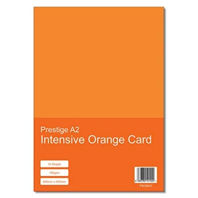 Image of Prestige A2 Intensive Orange 180gsm Craft Card x 10 Sheets (594mm 420mm)