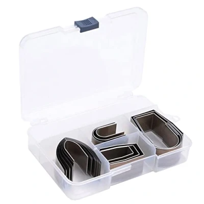 Image of Leather Craft Punching Tool Alloy Steel DIY Embossing Cutting Grinding Kit 18pcs Pointed Head Round Square