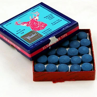 Image of 50 x 11mm Tweeten ELKMASTER Leather Snooker Pool Cue Tips (full box)