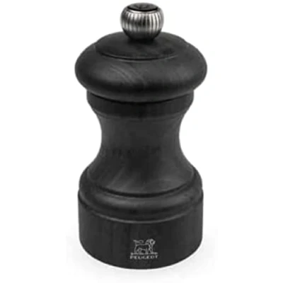 Image of Peugeot Bistro Manual Pepper Mill Classic Cafe Style Adjustable Grinder Beechwood, Graphite Finish, 10 cm