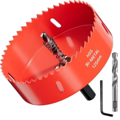 Image of GARHWAL Bi Metal Hole Saws 125mm Wood Cutter, Saw, Circular Cutter for Walls, Core Drill Bit Fast Cutting with Long Lasting Blades Plumbing, Conduits, Kitchens, Other DIY Projects