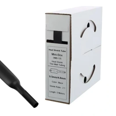 Image of Offgridtec Heat Shrink Tube 5 m 9.5 mm &gt; 4.8 Black Dispenser Box Workshop Car