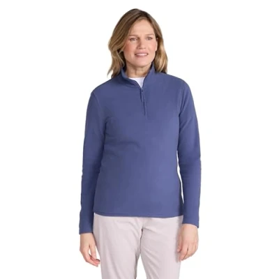 Image of Mountain Warehouse Camber Half Zip Women&#039;s Fleece Lightweight, Warm &amp; Cosy Sweatshirt Top Best for Camping, Outdoors, Travelling Hiking Indigo S