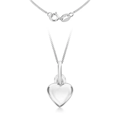 Image of Tuscany Silver Women&#039;s Sterling Heart Pendant on Chain Necklace of 46cm