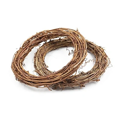 Image of Grapevine Rattan Wreath Hanging Wedding Christmas Party Twiggy Garland Home Decoration(15cm) Pack of 5