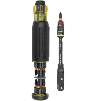 Image of Klein Tools 32516HD KNECT 16 in 1 Impact Rated Hybrid Screwdriver/Nut Driver, Magnetic, Flip Socket, 11 Bits, 2 Nut Drivers, 3/8 Inch Square Adapter