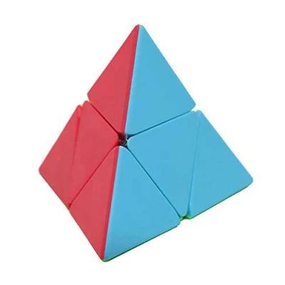 Image of OJIN MO FANG GE Pyraminx 2x2 Stickerless Cube MoFangGe Pyramid Triangle Four axis Tetrahedron Puzzle with One Tripod(2x2 Stickerless)