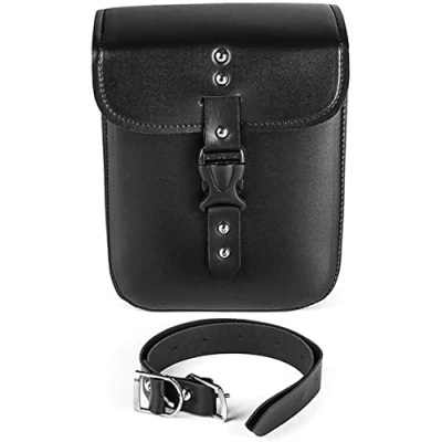 Image of AOOPOO 1 X Motorcycle Small Side Saddle Bag PU Leather Waterproof Motorbike Tank Luggage Black