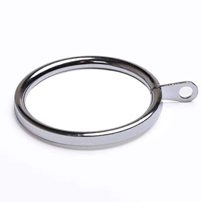 Image of Coideal Metal Curtain Rail Rings with Eyelets, 20 Pack 45mm Large Silver Heavy duty Round Decorative Drapery Pole Rod Hanging
