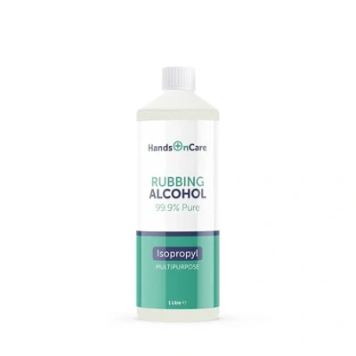 Image of HandsOnCare All Purpose Rubbing Alcohol Isopropyl 99.9% Pure Isopropanol IPA for Cleaning, Laptops, Electronics, Glass, De icer 1 Litre