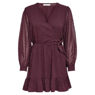 Image of ONLY Women&#039;s Onltiva L/S Dobby Fake Wrap Dress WVN, Sassafras, XS
