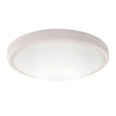 Image of Round Simple Flush Ceiling Light White, 2x E27