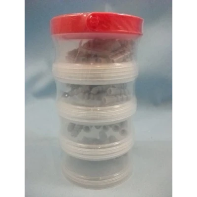 Image of 90pc Assorted plastic Anchor set (raw plug style) in tiered storage container, Am Tech Quality Tools. S6215
