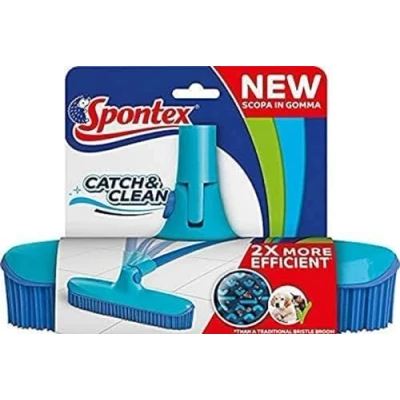 Image of Spontex 1 x Catch &amp; Clean Rubber Bristle Brush Replacement Head, Flexible, Hygienic and Efficient Cleaning for All Flooring