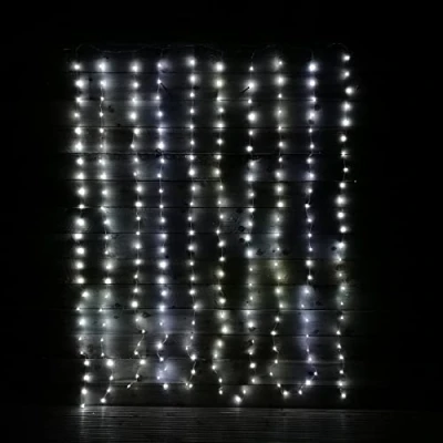 Image of Premier 240 LED 2m x1.5m Flexibright Curtain Christmas Lights with Clear Cable in Cool White