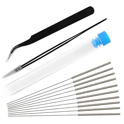 Image of MMOBIEL 13 Pcs Printer Nozzle Cleaning Tool Kit 0.4mm Stainless Steel Needles incl 2 x Tweezers Filament Clog Cleaner 3D Accessories
