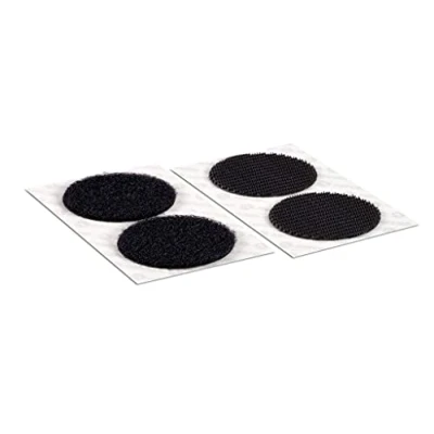 Image of Velcro Industrial Strength Dots Coins Circles in Black and White (Black, 10 Pairs)