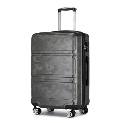 Image of Kono Fashion Hand Luggage Lightweight ABS Trolley Travel Suitcase with 4 Wheels Cabin Carry on Suitcases(20&#039;&#039;, Grey/Camouflage)