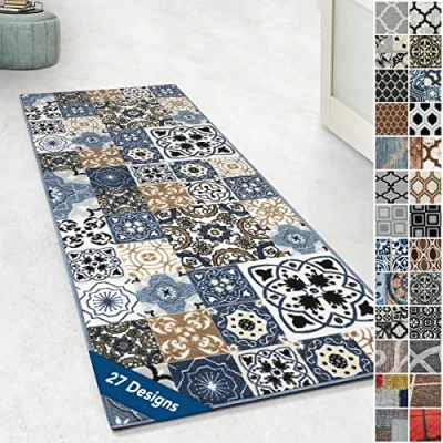 Image of Design Carpet Runner Rug Floor Mat, Non Slip Mat for Kitchen Hallway Living Room Bedroom Vintage Ornament Classic Modern (80 x 300 cm, St. Davids)