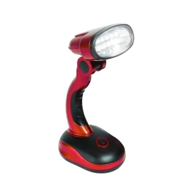 Image of Garden Mile Red Portable Desk Lamp Battery Powered 12 White Led Light Table Flexible Cordless Wireless Bedside Lamps Modern Lighting for Camping Home Office Computer