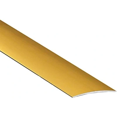 Image of 2M Self Adhesive Aluminium Threshold Strip 80mm Wide Door Floor Trim Transition LPOSK TMW Profiles (Gold)