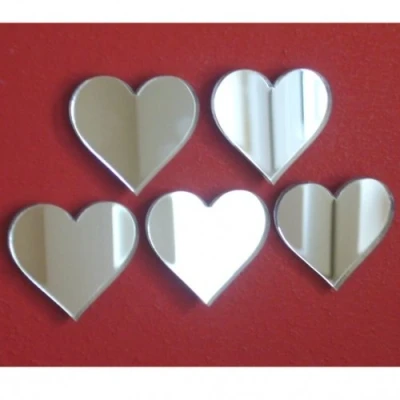 Image of Super Cool Creations Heart Mirrors Pack of Ten x 4cm Funky Acrylic