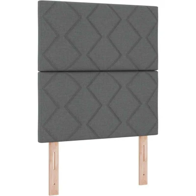 Image of Led Headboard Diamond Blocks Design Dark Grey 80 cm Fabric Vidaxl