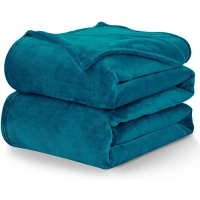 Image of WAVVE Fleece Blanket Sofa Throw Teal 4ft x 5ft Fluffy Soft Warm Versatile for Sofa/Couch/Bed Throw/Single Size, 130x150 cm