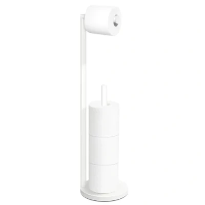 Image of Toilet Paper Holder Stand,Toilet Free Standing,White for 4 Rolls,Toilet with Storage by Bathth