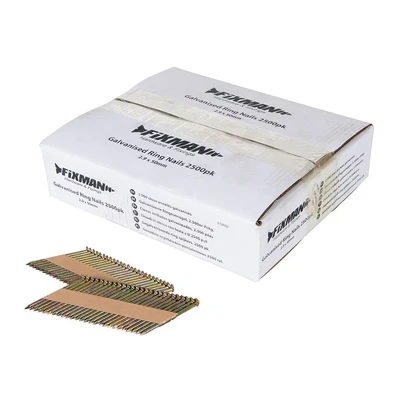 Image of Fixman Galvanised Ring Nails 2500pk 2.9 x 50mm