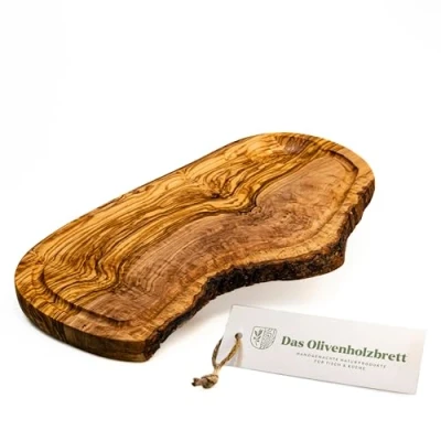 Image of Cutting Board Steak with Juice Rim Olive Wood Natural Cut 40cm