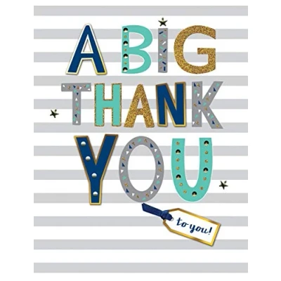 Image of A Big Thank You To Gigantic Greeting Card Embellished A4 Sized Cards AO027