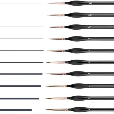 Image of Paint Brushes for Watercolor, Acrylic &amp; Oil Paintings, Professional Artist Painting Brush Set Kids Adults (12Pcs)